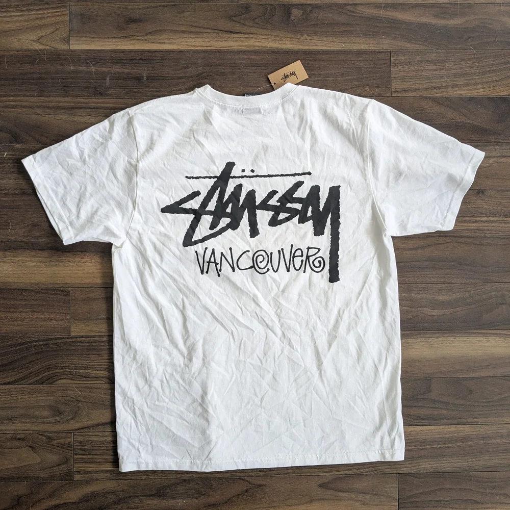 Stussy Vancouver Chapter White Short Sleeve Tee with Black Logo - Picture 5 of 5